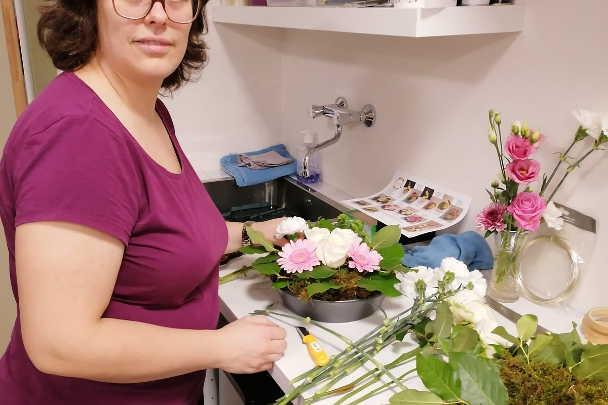 Floristische creatie van Nele &mdash; detail van een arrangement